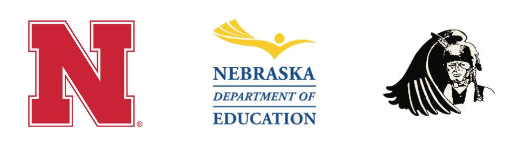 Nebraska, NDE, and Little Priest Tribal College Logos